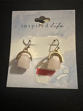 Inspired Life Gold & Rose Quartz Drop Earrings
#163